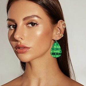 3/$15 St. Patrick’s Day Leprechaun Hat Shamrock Faux Leather Earrings